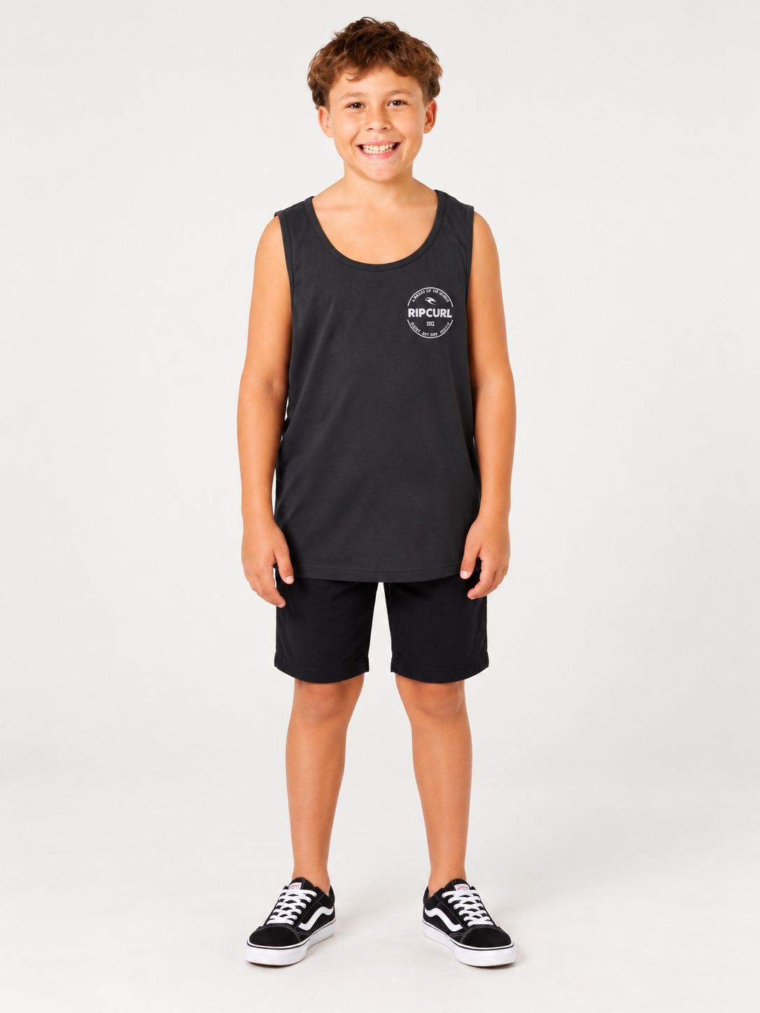 Ripcurl - Stapler Tank - Boys - Black, Size.: 8