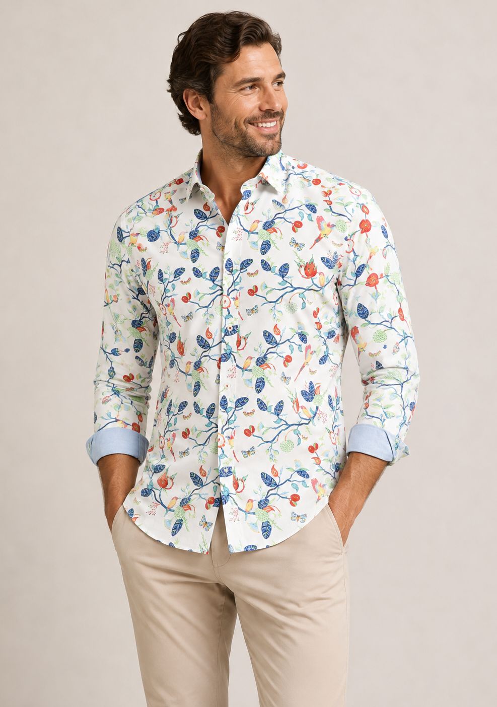 FNF - L/S Shirt - Birdy Blooms - 33.008.073, Size.: Medium