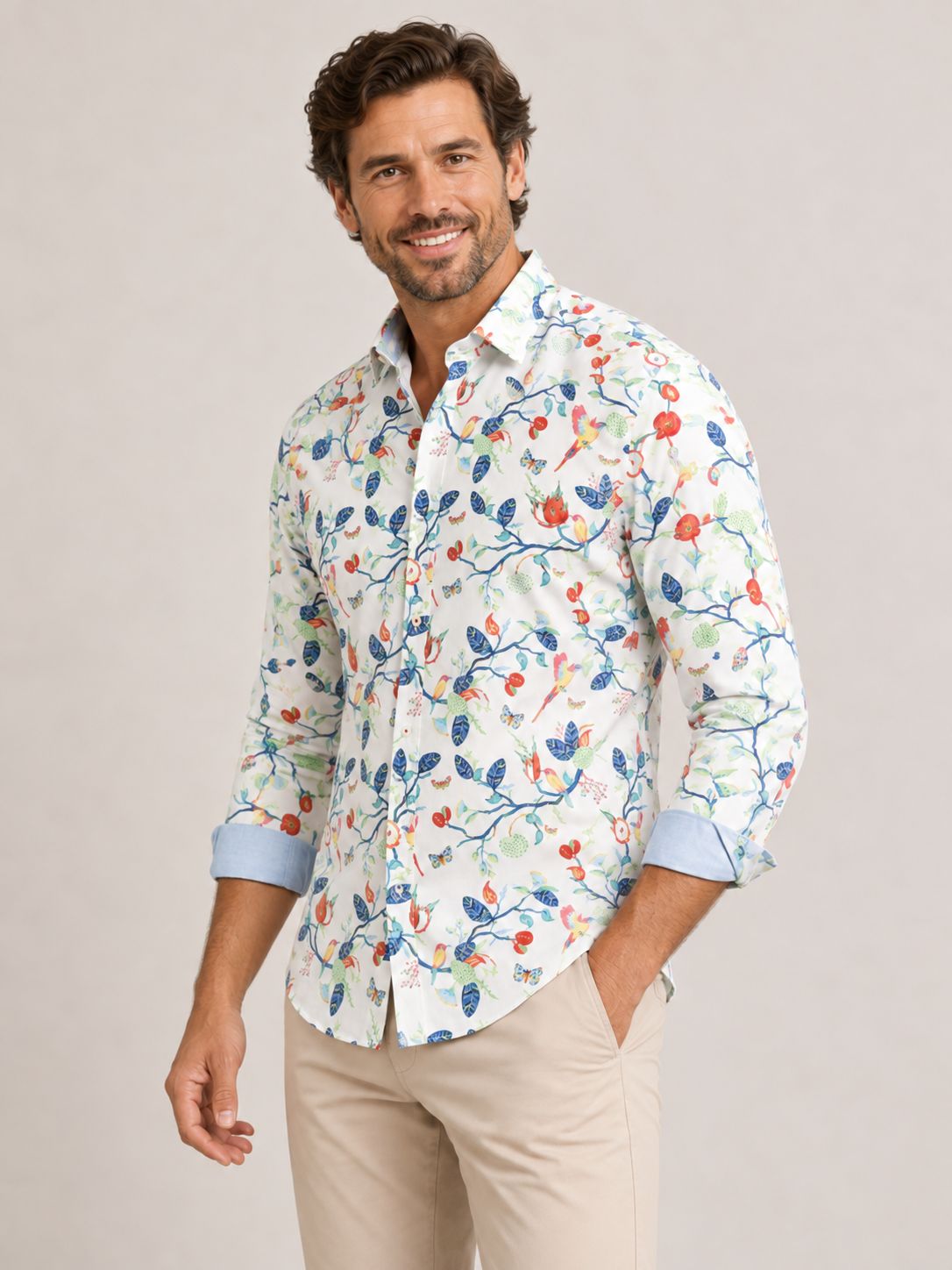 FNF - L/S Shirt - Birdy Blooms - 33.008.073, Size.: Medium