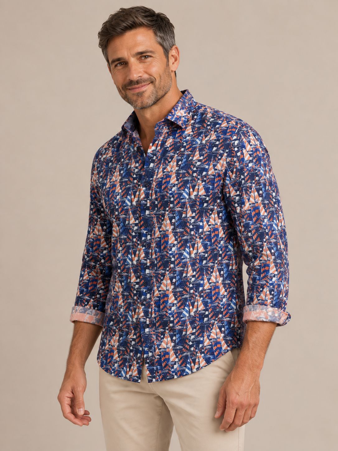 FNF - L/S Shirt - Sailing Boats - 33.004.604, Sizes: Medium