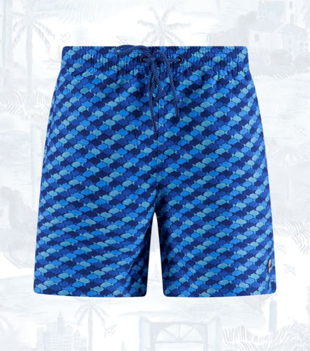 FNF - 33.253.607 - Trunks - Graphic Fish - Cobalt, Size.: XS