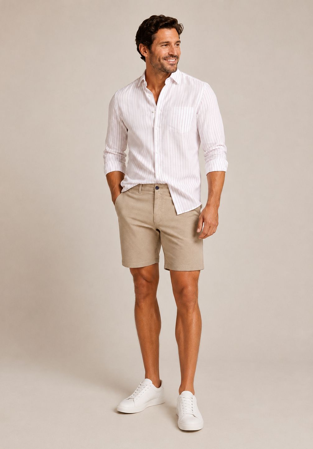FNF - Bermuda Shorts Printed -Sand - 33.222.205, Size.: 30 (8 )