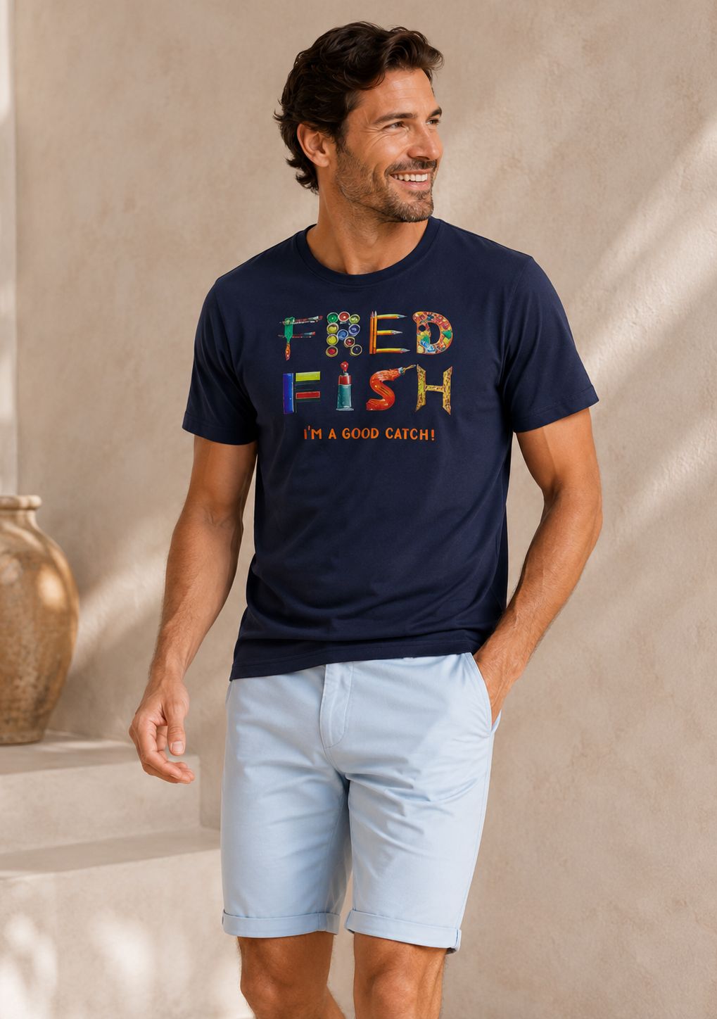 FNF - T-Shirt Fred Fish - Navy - 33.403.604, Size.: Medium