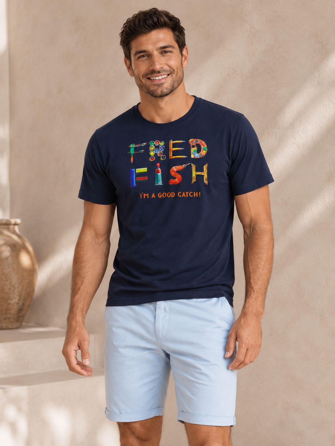 FNF - T-Shirt Fred Fish - Navy - 33.403.604, Sizes: Medium