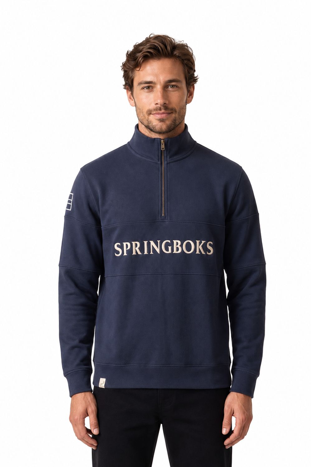 Old School *Springboks Cotton Sweatshirt Navy, Sizes: Small