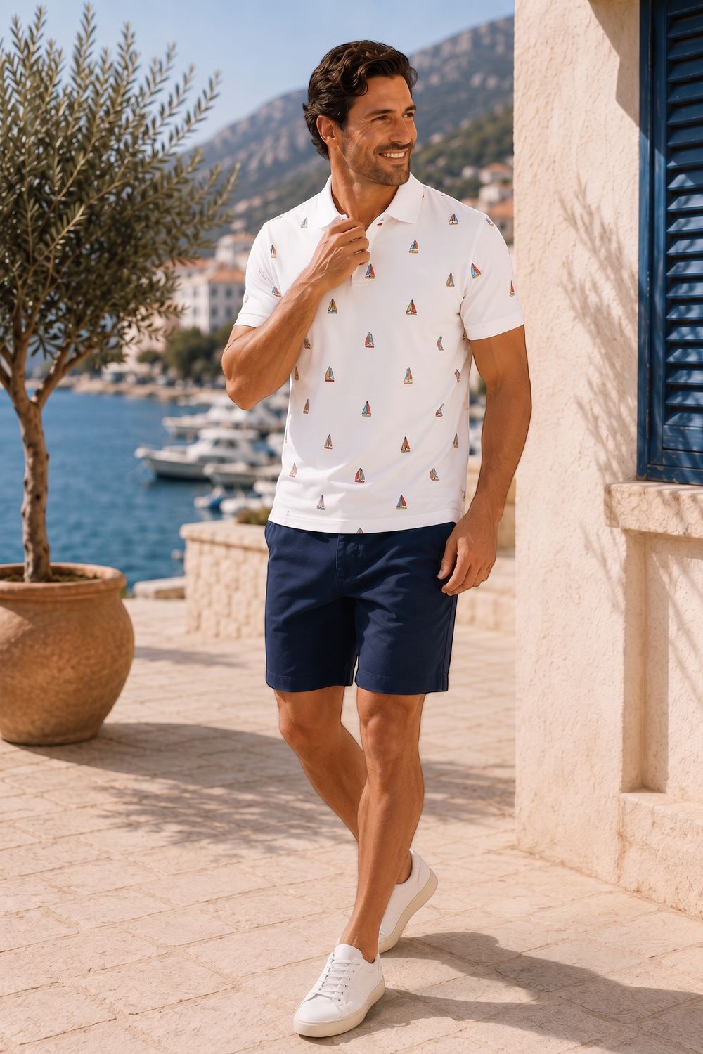 FNF - S/S Polo Sailing Boats - Off White - 33.308-101, Size.: Medium