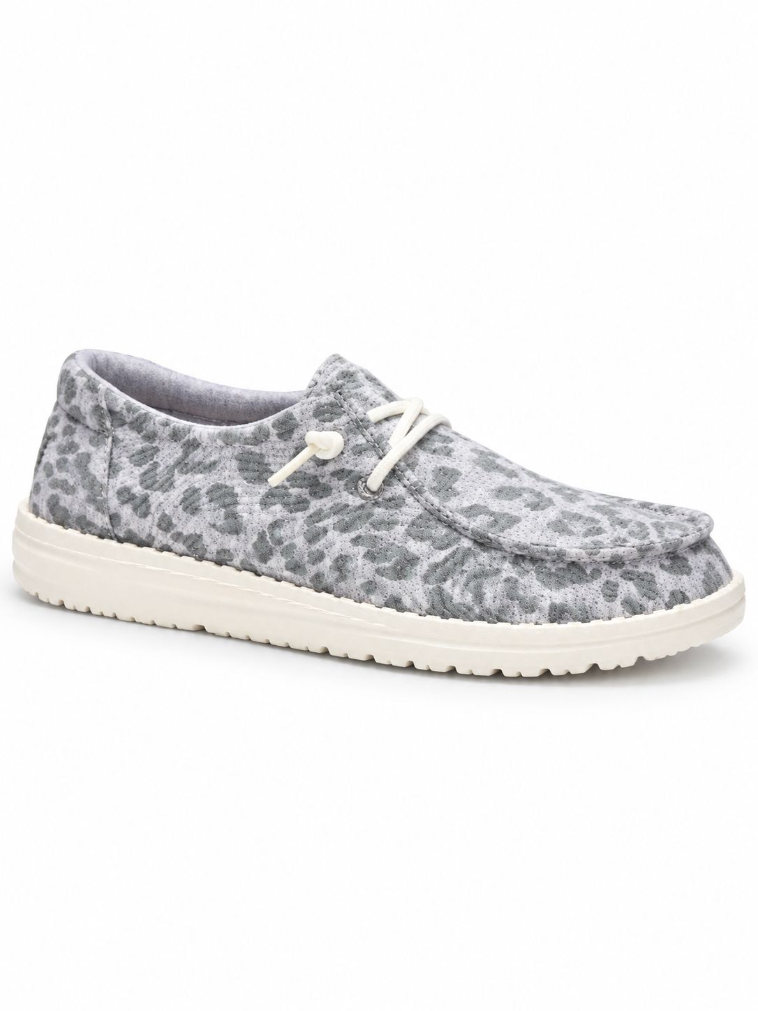 Hey Dude- Wendy Stretch Jersey - Light Grey Multi Leopard - 45819- 0ES, Sizes: UK4