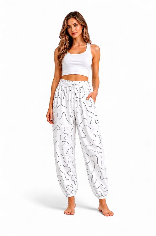 Indoblu - LP7 - Relaxed Pants - Cacing - White