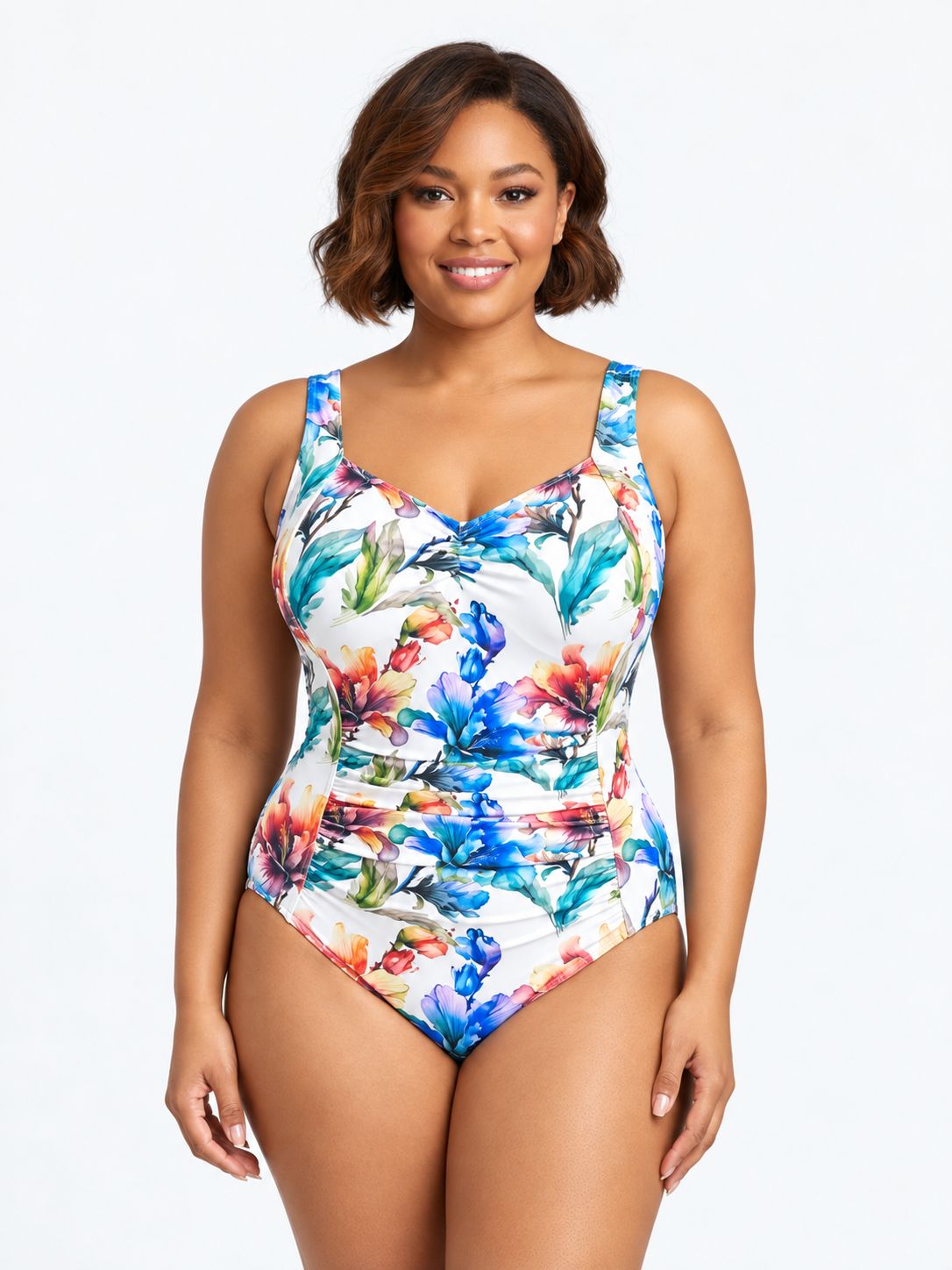 Sun Things -Coastal Bloom - Ruched One Piece, Size.: 34, Style: C- Cup