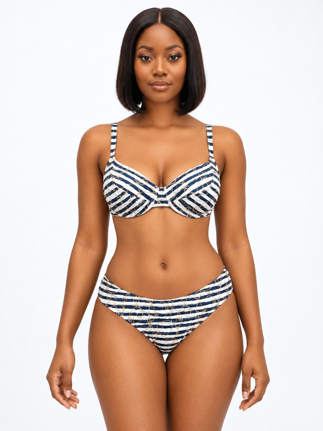 Sun Things - Riviera Stripe - Balconette Underwire Top, Size.: 32
