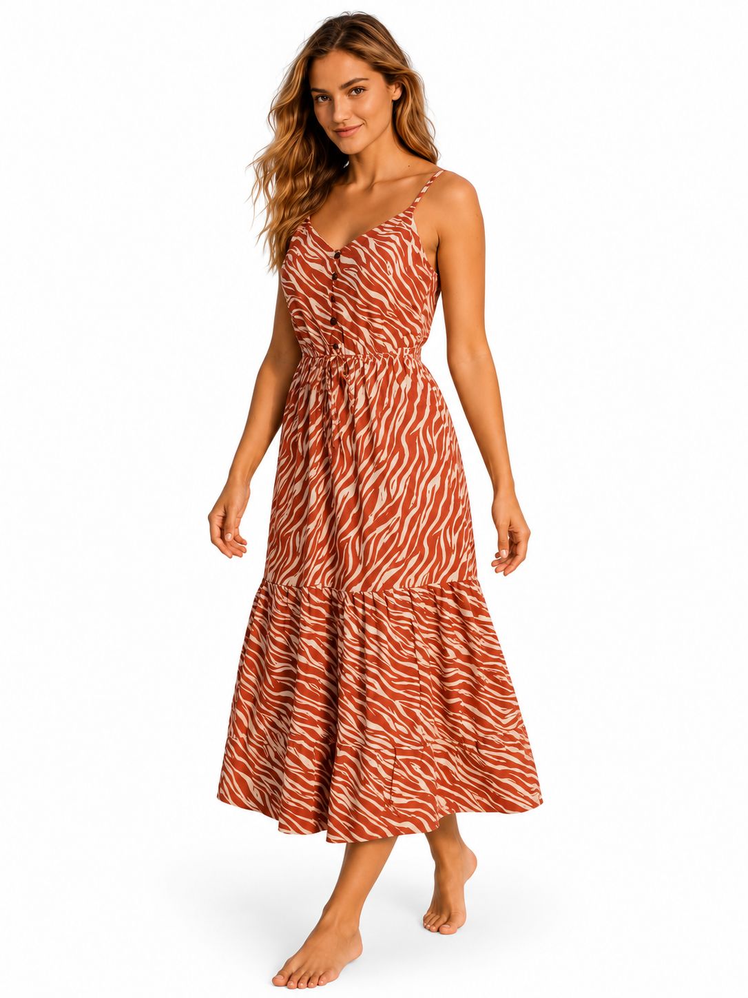 Indoblu - LD3 - Maxi Dress - Terracotta