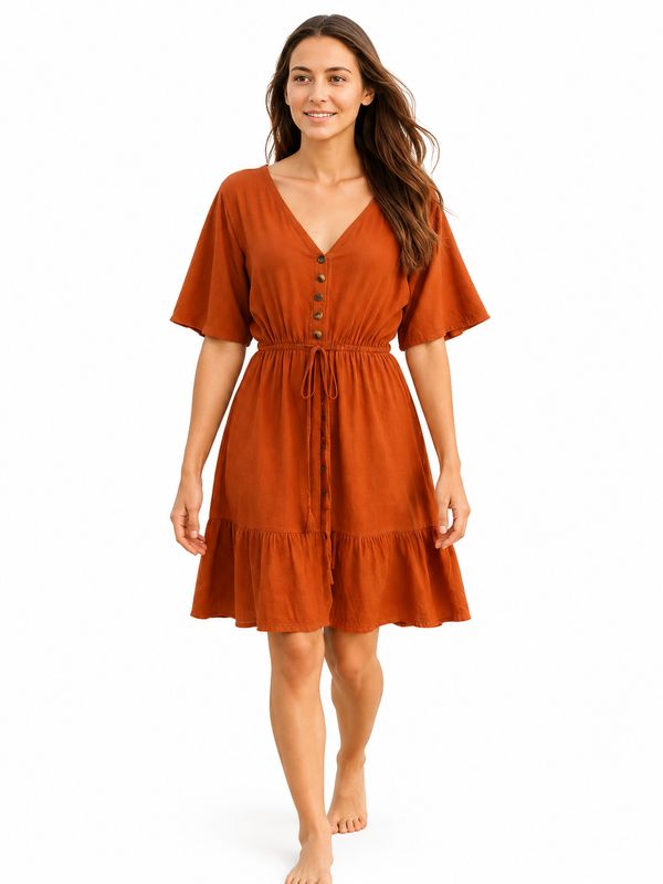 Indoblu - MD1 - Midi Dress - Rust