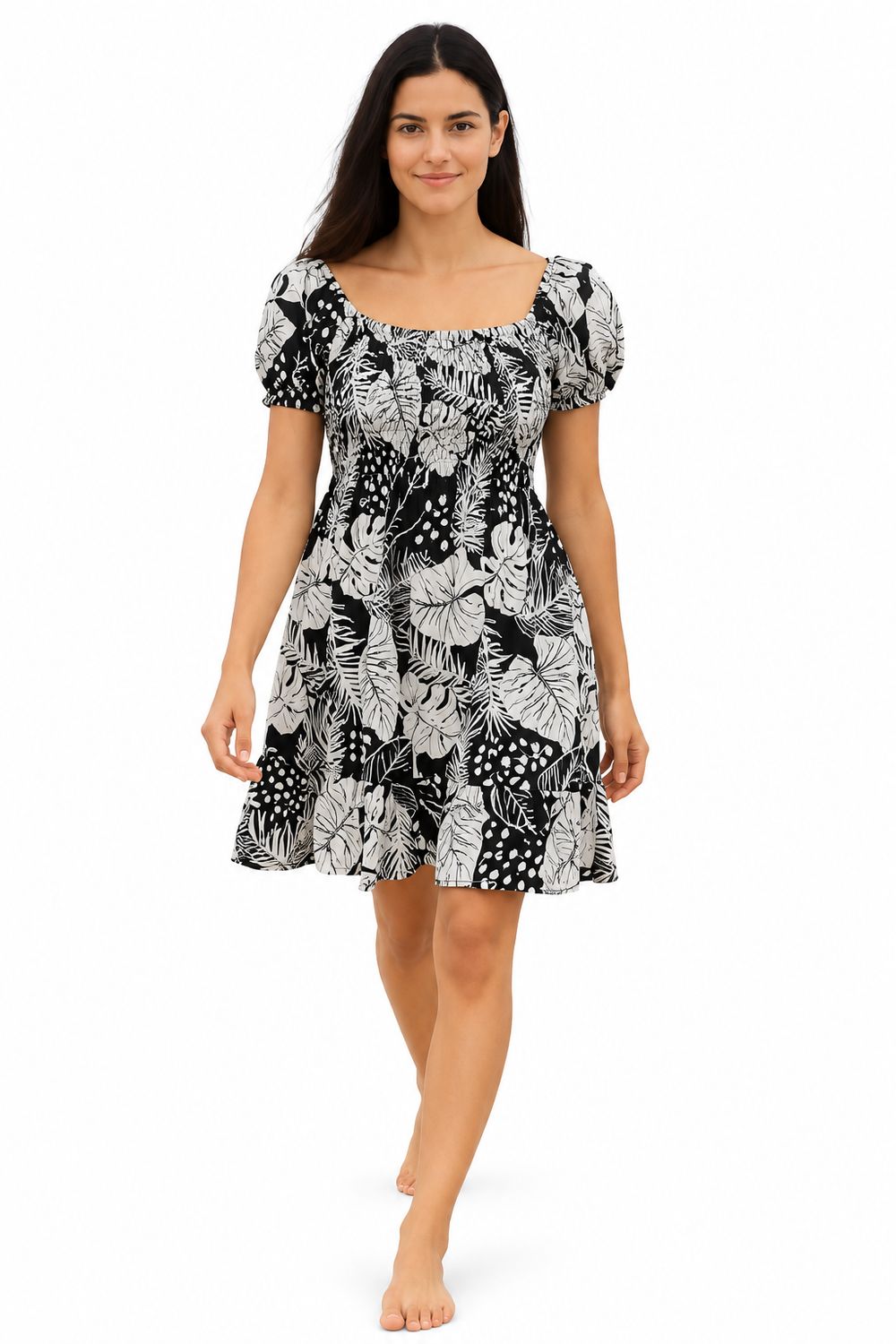 Indoblu - MD2 - Midi Dress - Black/White