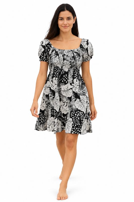Indoblu - MD2 - Midi Dress - Black/White