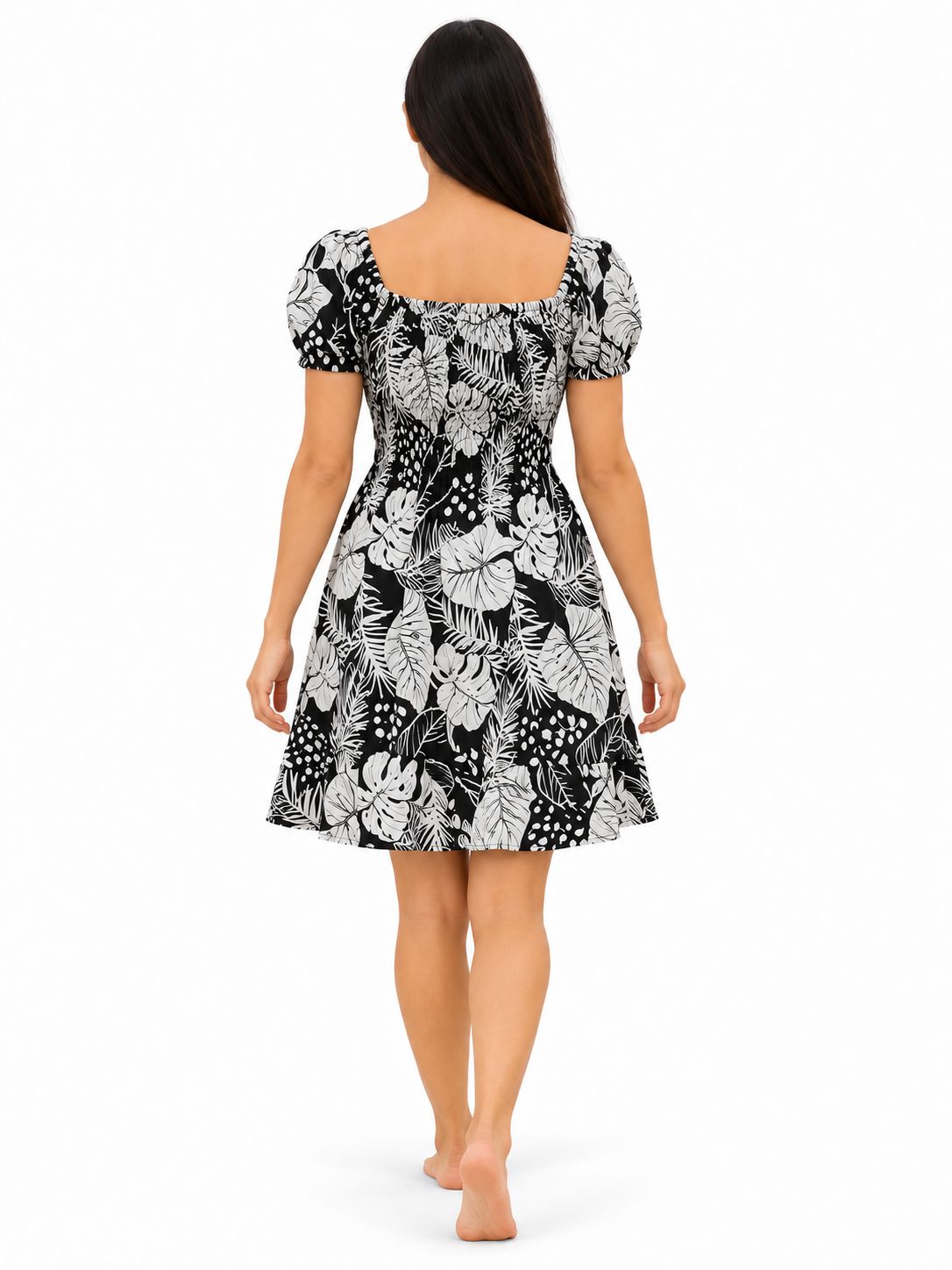 Indoblu - MD2 - Midi Dress - Black/White