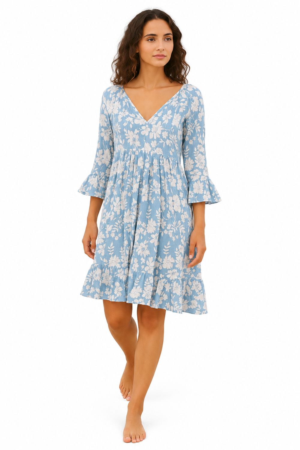 Indoblu - MD3 - Midi Dress - Sky Blue