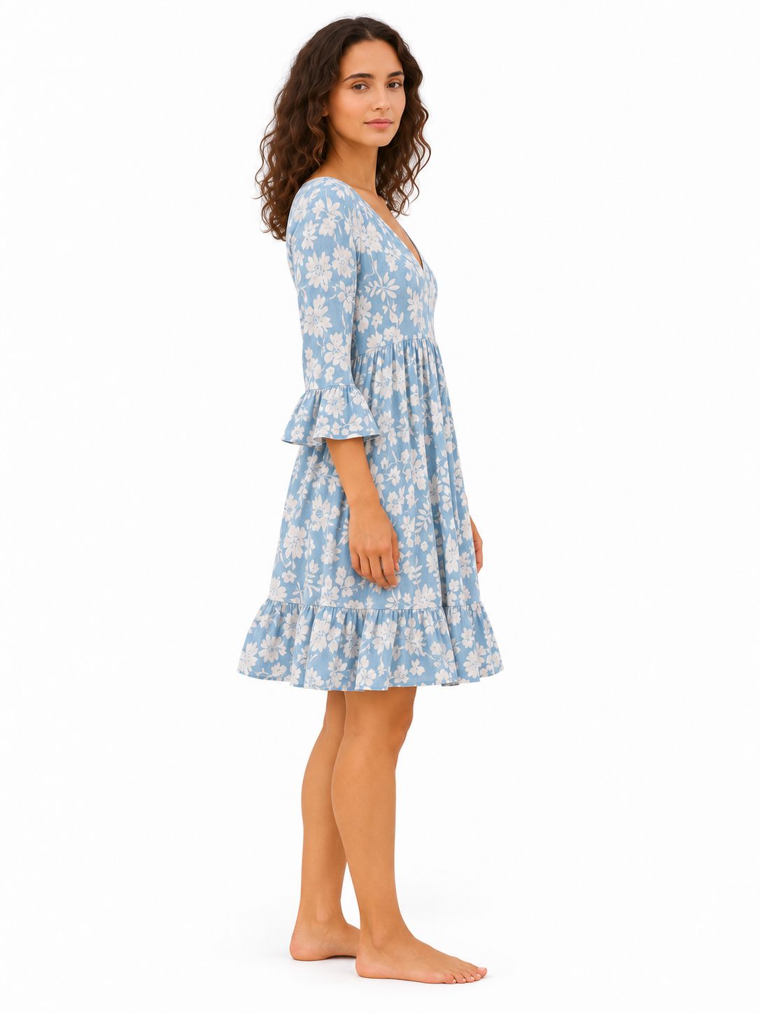 Indoblu - MD3 - Midi Dress - Sky Blue