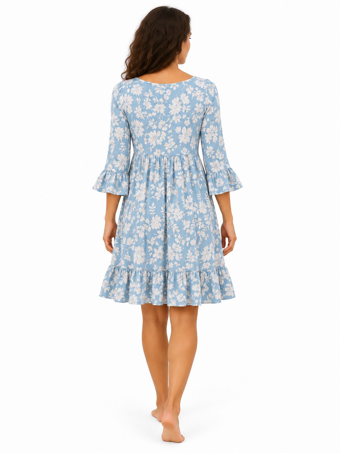 Indoblu - MD3 - Midi Dress - Sky Blue