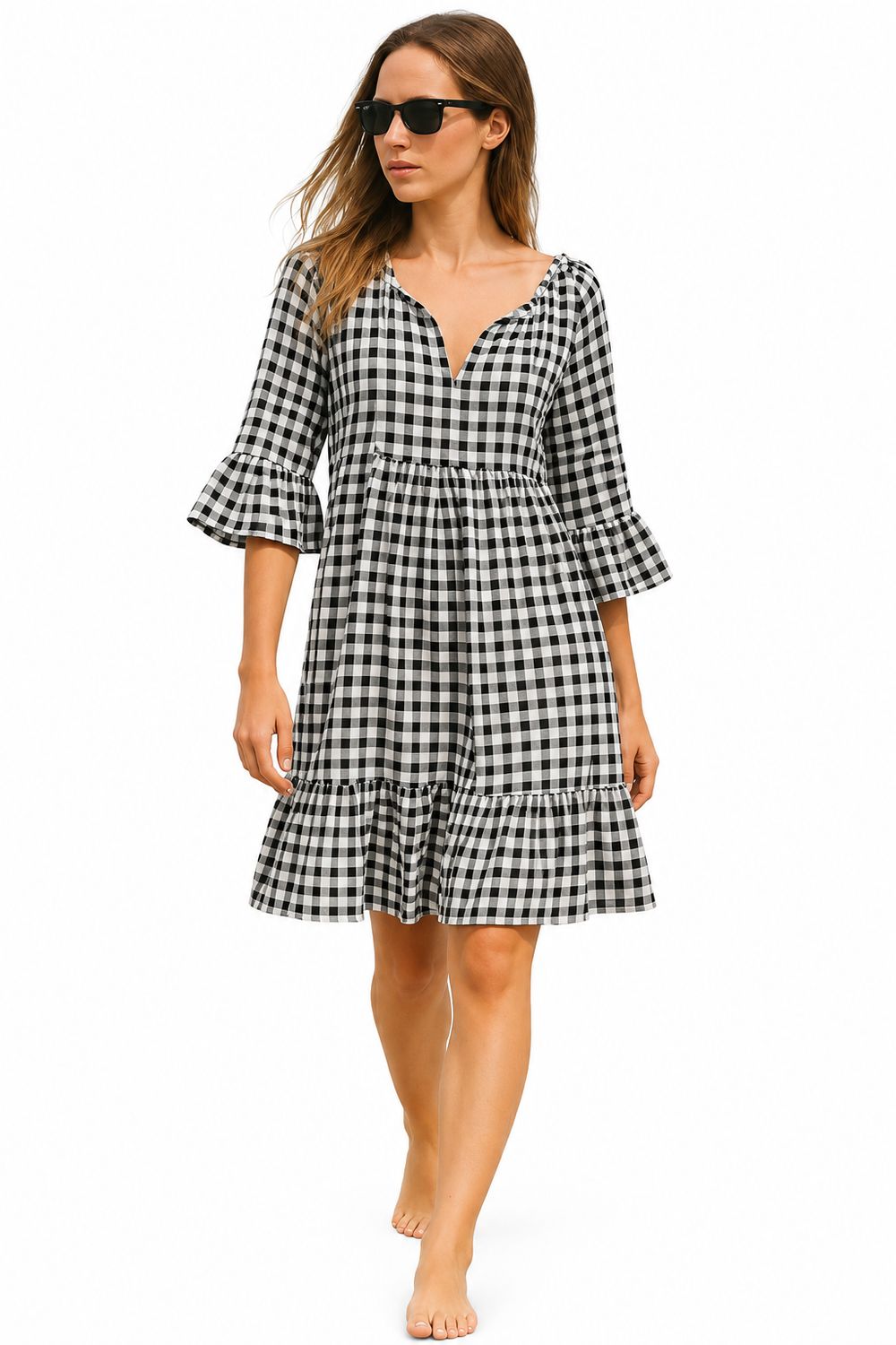 Indoblu - MD3 - Midi Dress - Black/White