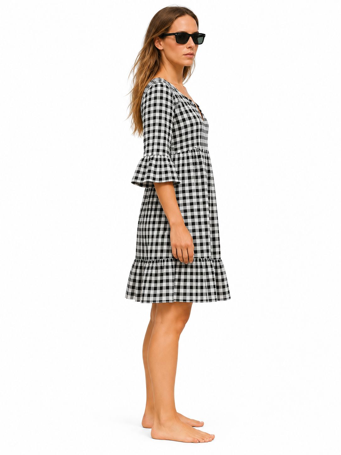 Indoblu - MD3 - Midi Dress - Black/White