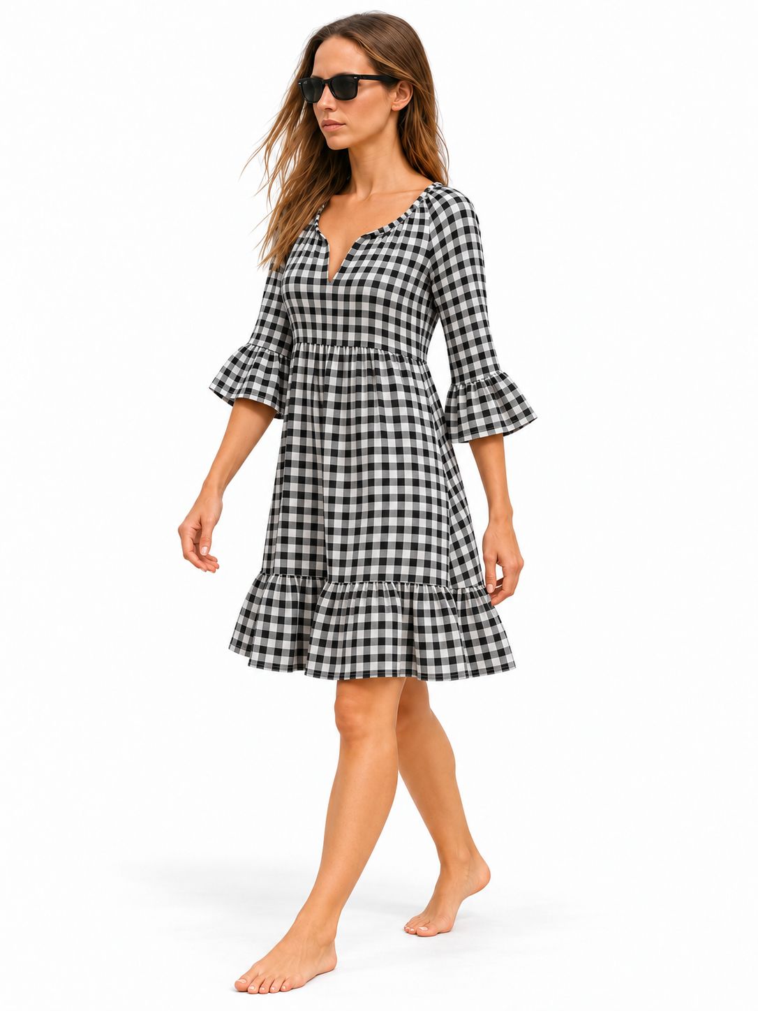 Indoblu - MD3 - Midi Dress - Black/White