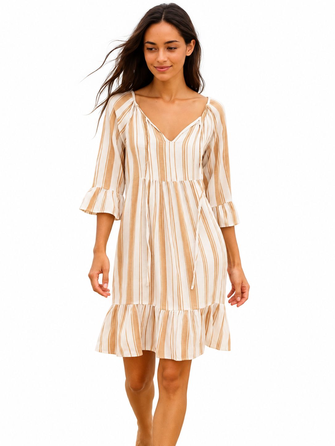 Indoblu - MD3 - Midi Dress - Tan
