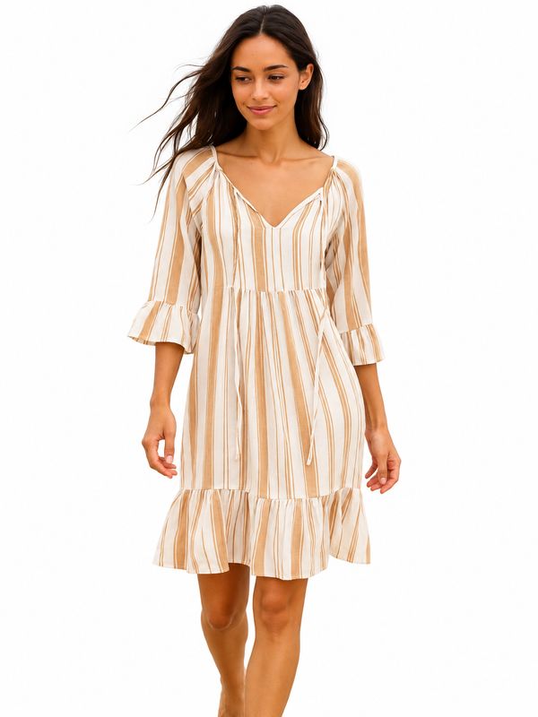 Indoblu - MD3 - Midi Dress - Tan