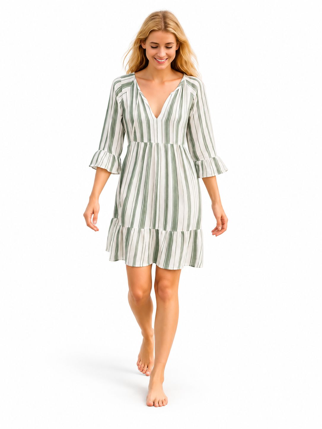 Indoblu - MD3 - Midi Dress - Matcha