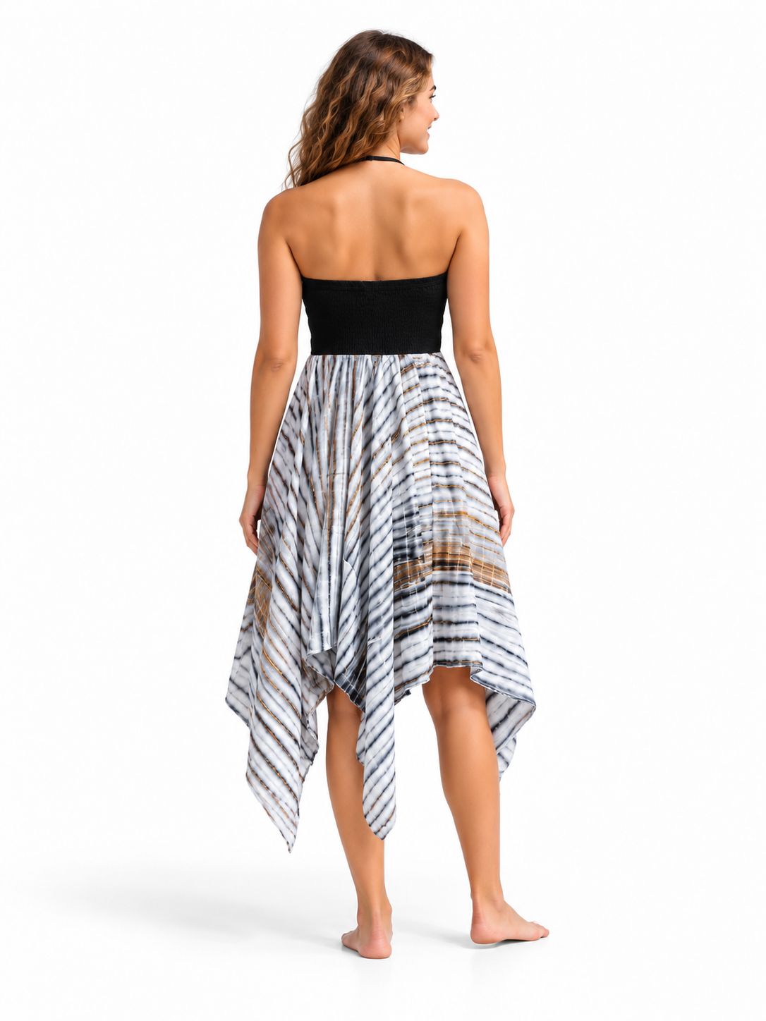 Indoblu - MD6 - Midi Dress - White Brown