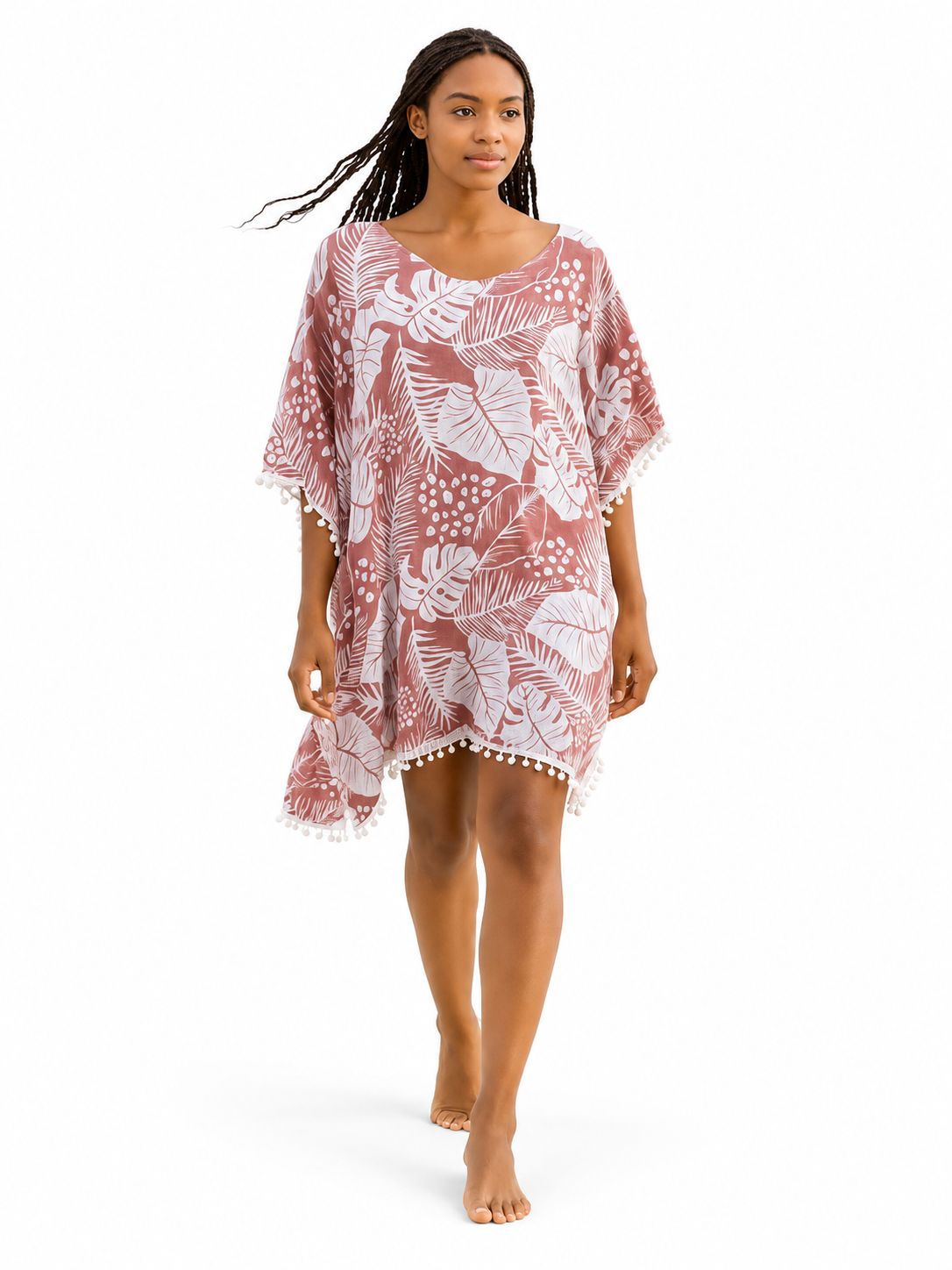 Indoblu - Tropical Leaf Kaftan - Salem