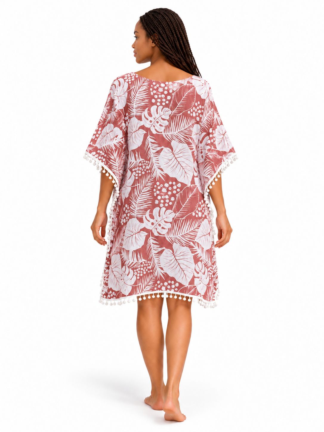 Indoblu - Tropical Leaf Kaftan - Salem