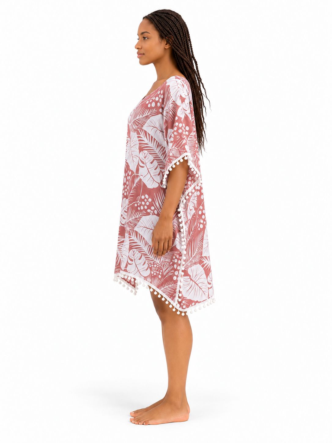 Indoblu - Tropical Leaf Kaftan - Salem