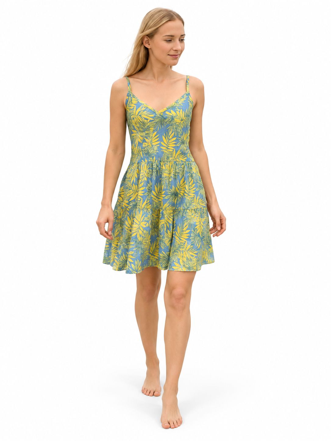Indoblu - SD3 - Mini Dress - Yellow/Grey