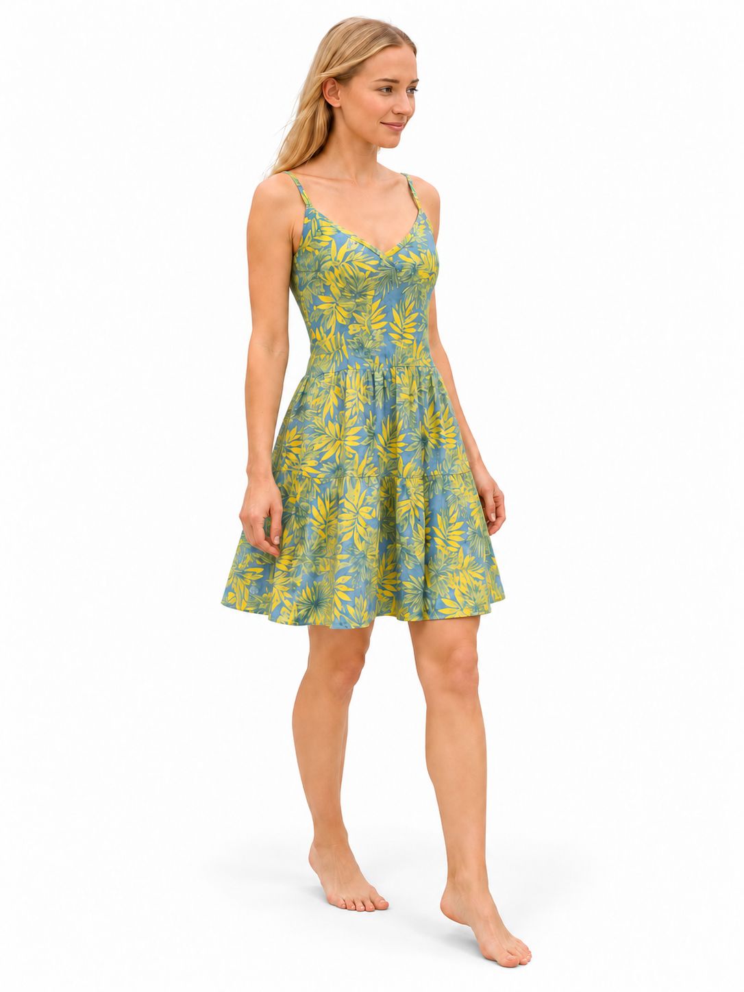Indoblu - SD3 - Mini Dress - Yellow/Grey
