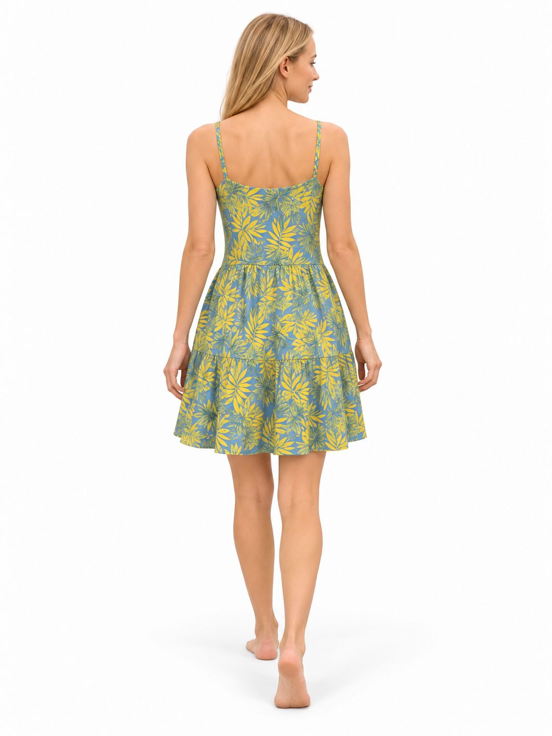 Indoblu - SD3 - Mini Dress - Yellow/Grey