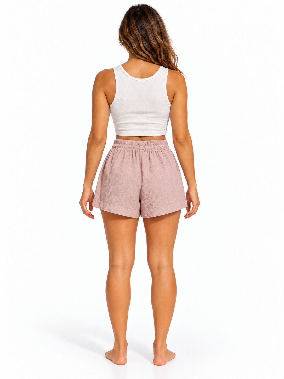 Indoblu - LS1 - Ladies shorts - Krinkle - Taupe