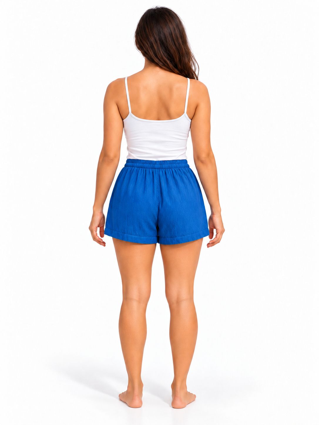 Indoblu - LS1 - Ladies shorts - Krinkle - Blue
