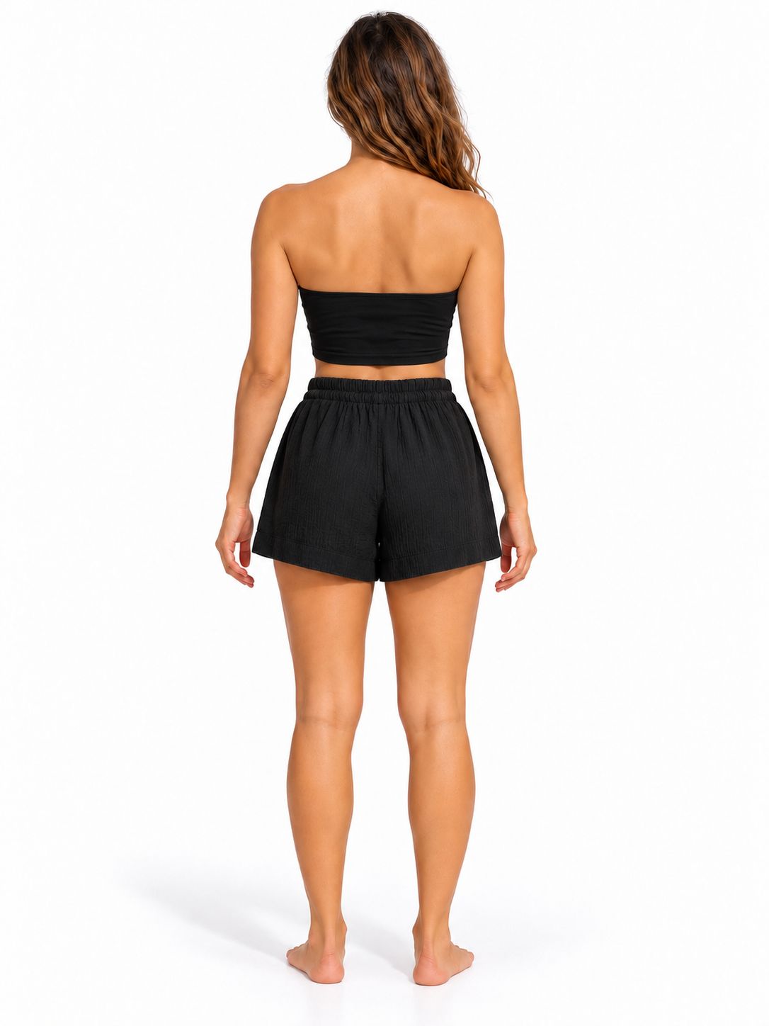 Indoblu - LS1 - Ladies shorts - Krinkle - Black