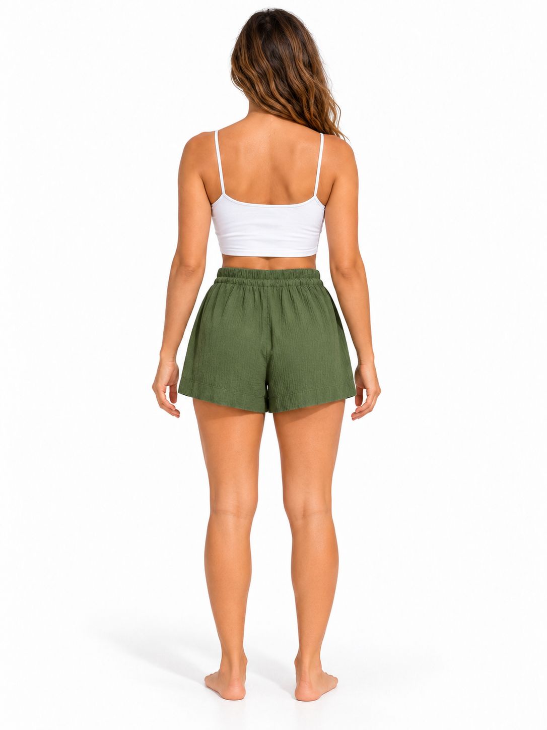 Indoblu - LS1 - Ladies shorts - Krinkle - Army