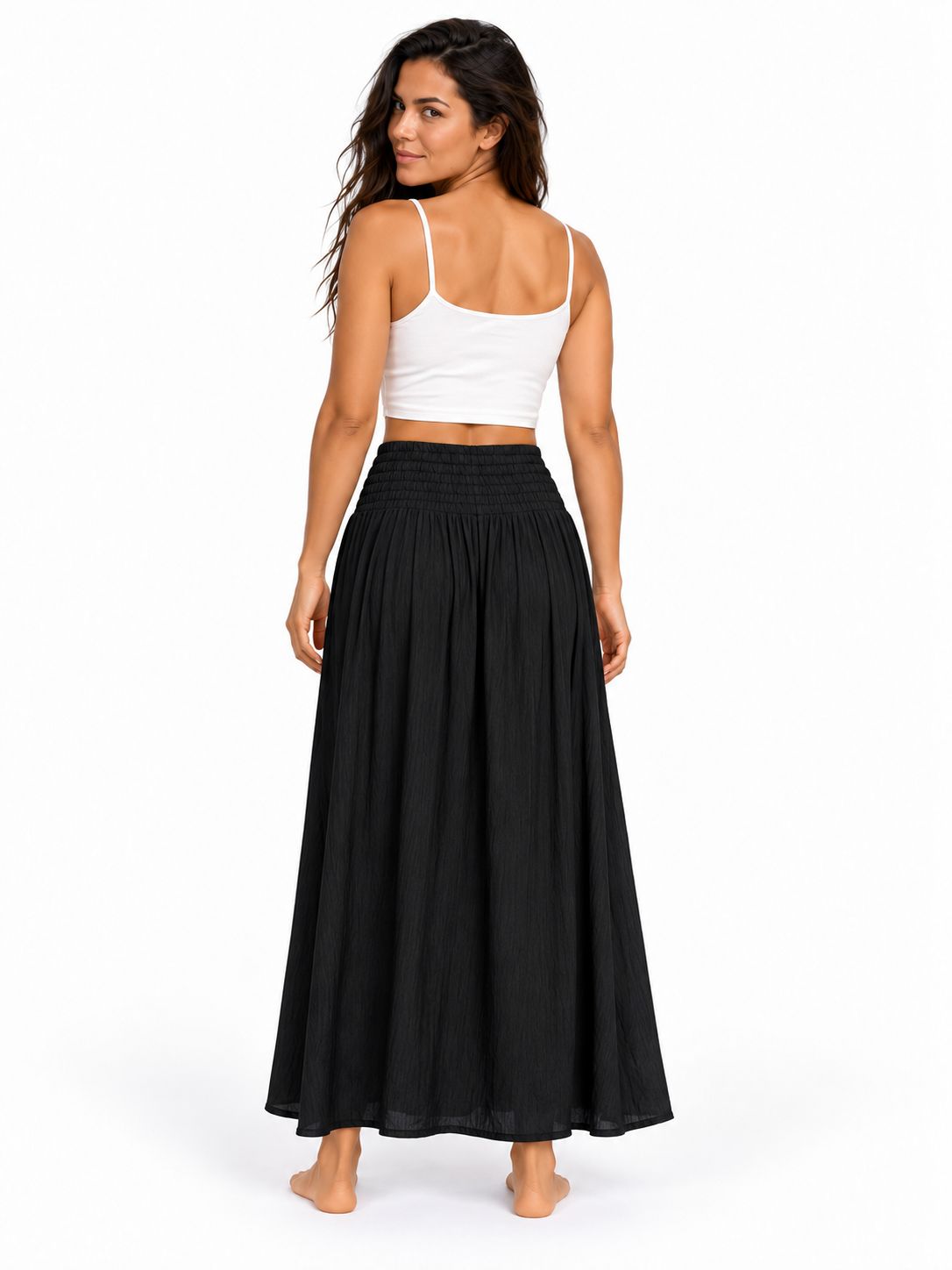 Indoblu - LLS - Ladies Flowy Skirt - Krinkle  - Black
