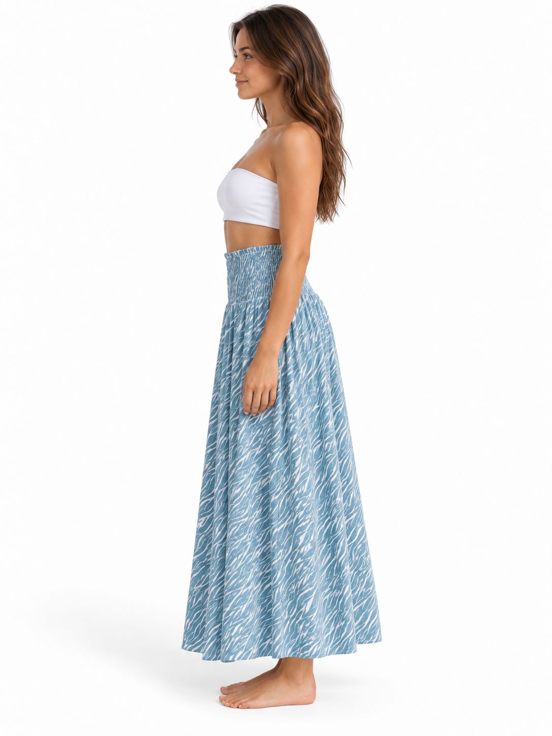 Indoblu - LLS - Ladies Flowy Skirt - Wavy - Light Blue
