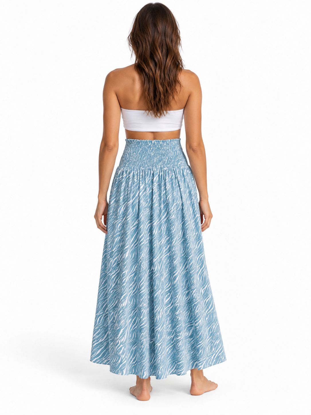 Indoblu - LLS - Ladies Flowy Skirt - Wavy - Light Blue
