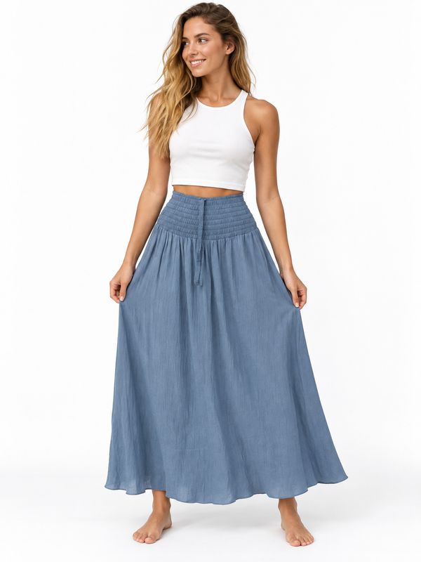 Indoblu - LLS - Ladies Flowy Skirt - Krinkle  - Grey