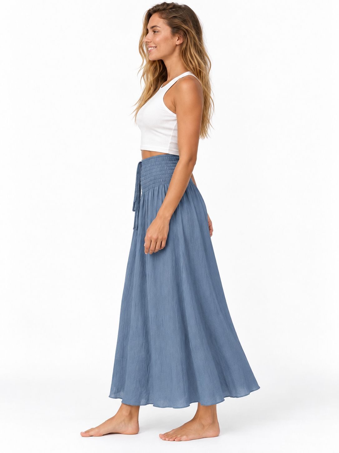 Indoblu - LLS - Ladies Flowy Skirt - Krinkle  - Grey