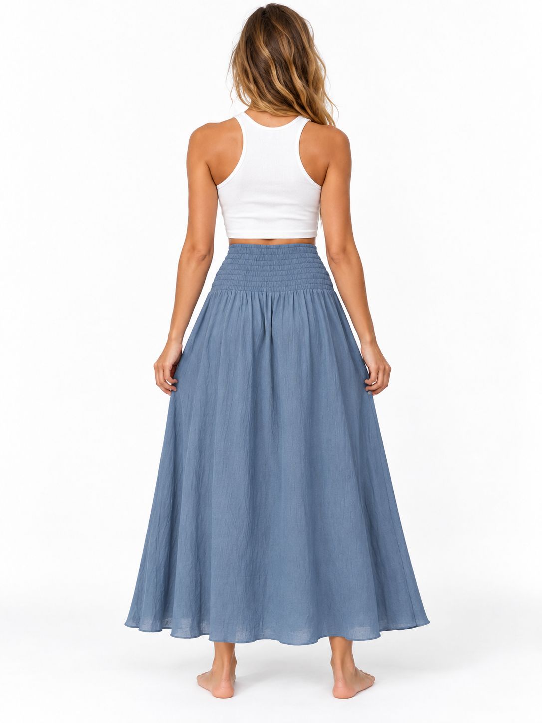 Indoblu - LLS - Ladies Flowy Skirt - Krinkle  - Grey