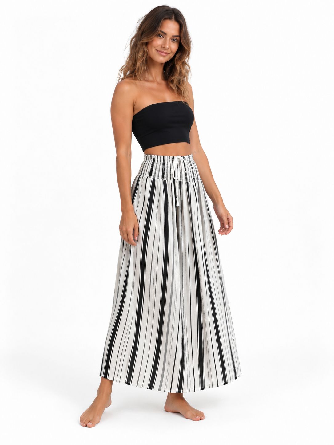 Indoblu - LLS - Ladies Flowy Skirt - Stripes - Black