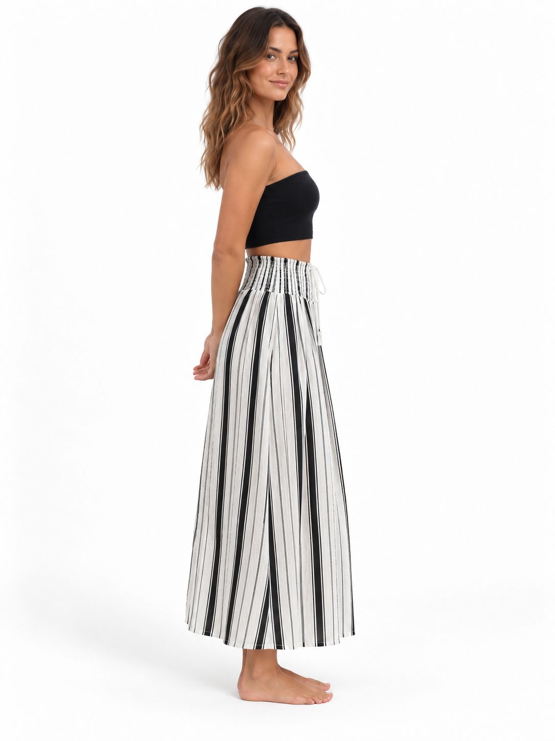 Indoblu - LLS - Ladies Flowy Skirt - Stripes - Black