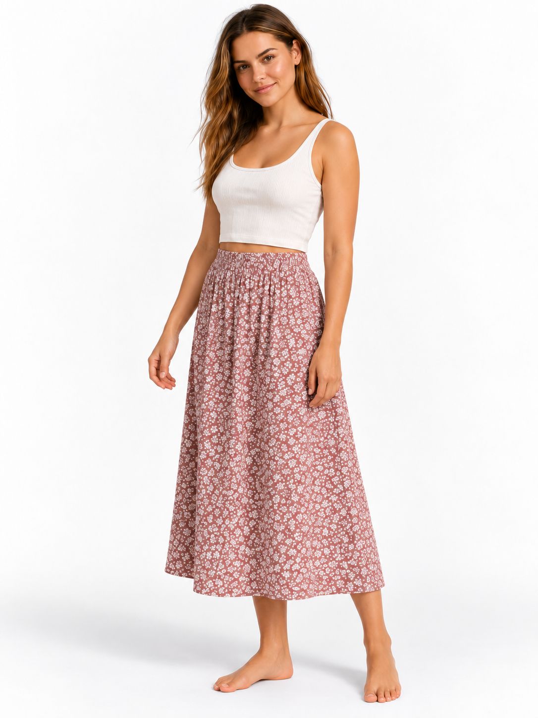 Indoblu - LLS - Ladies Flowy Skirt - Flowers - Salem
