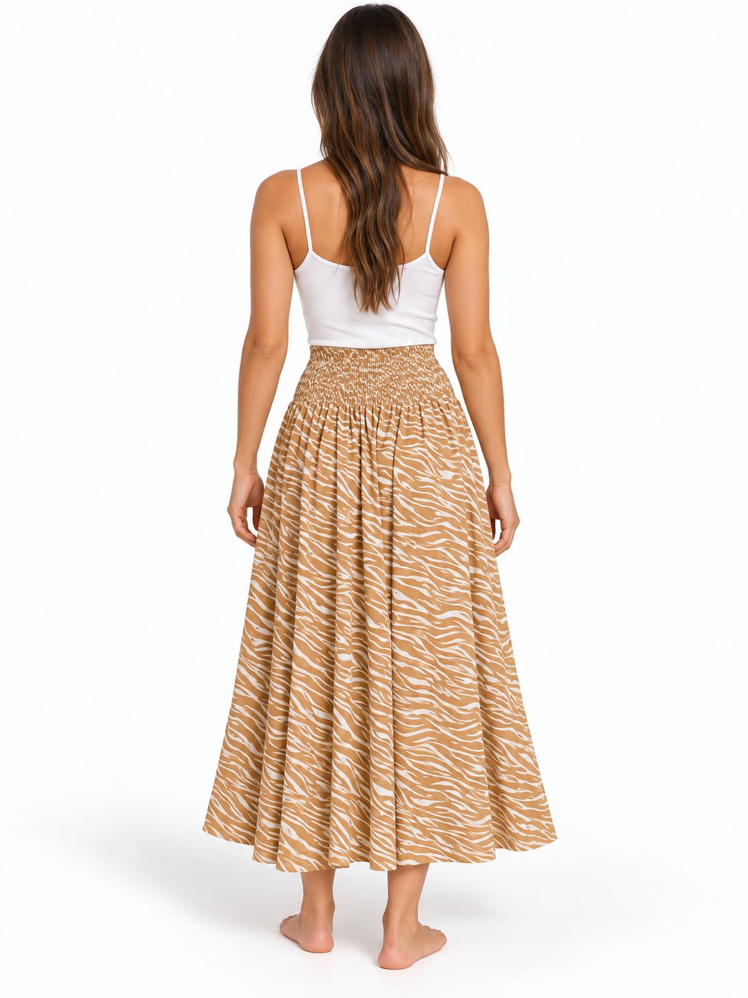 Indoblu - LLS - Ladies Flowy Skirt - Wavy - Tan