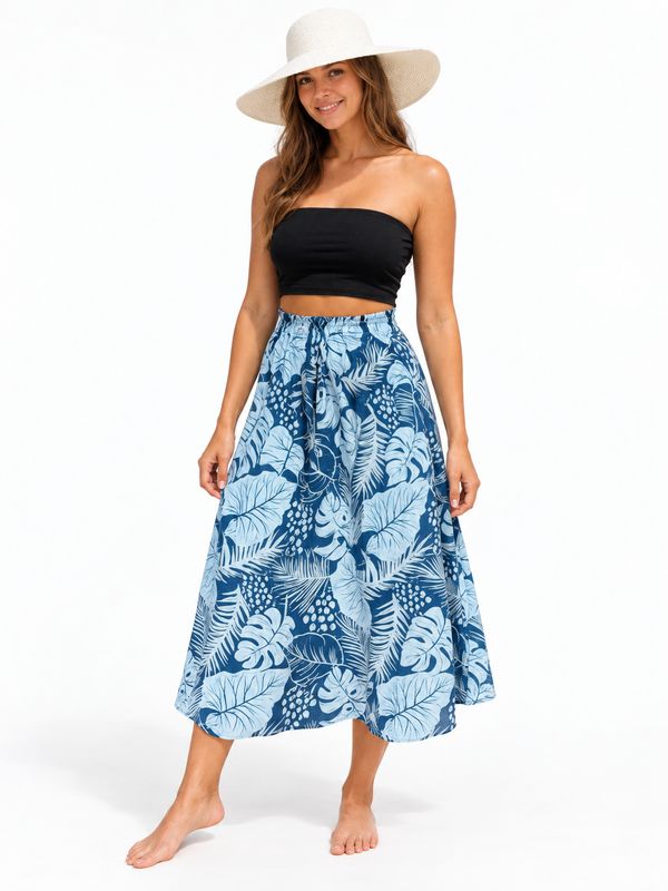 Indoblu - LLS - Ladies Flowy Skirt - Broad Leaf - Navy